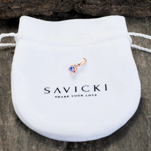 Zawieszka Fairytale: różowe złoto, ametyst